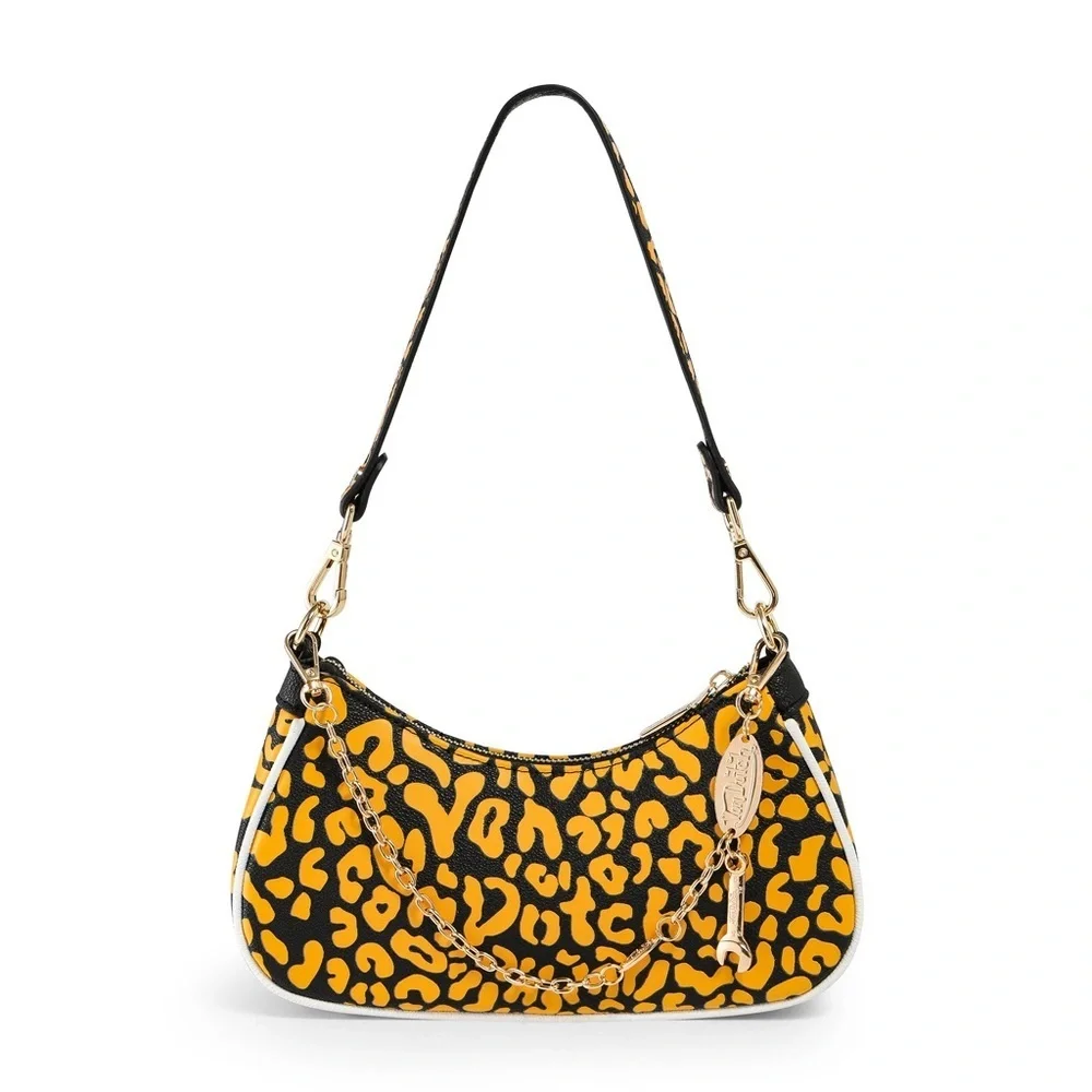 Von Dutch Y2K Orange Cheetah Shoulder Bag